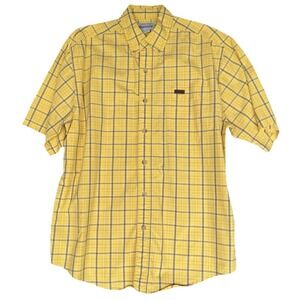 Carhartt Button Up Shirt Men's L Yellow Plaid Casual Fishing Chores Outdoor Golf